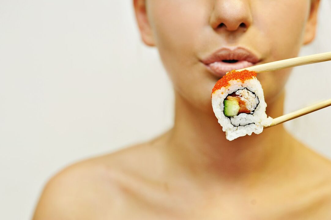 Τρώγοντας σούσι στην ιαπωνική δίαιτα