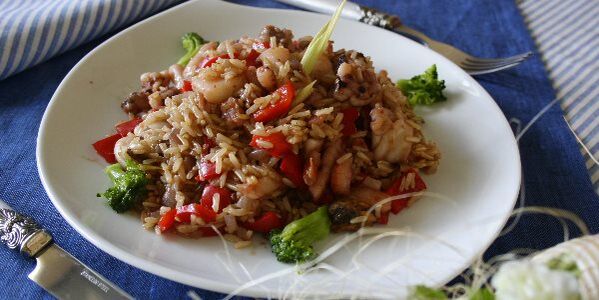 Ρύζι με λαχανικά για τη δίαιτα Dukan